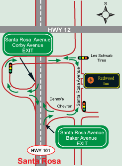 Location Map for Redwood Inn